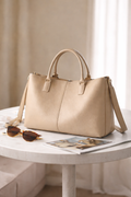 Smooth Leather Large Carryall Bag – Elegant Everyday Tote